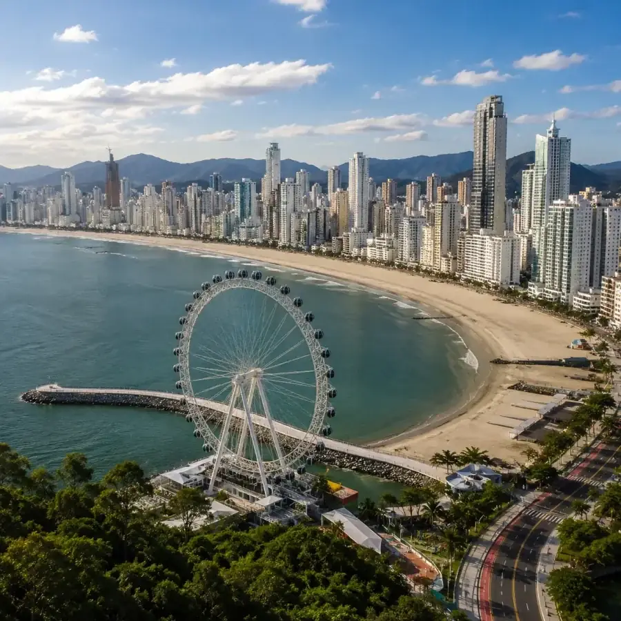 FG Big Wheel e Praia Central, Balneário Camboriú